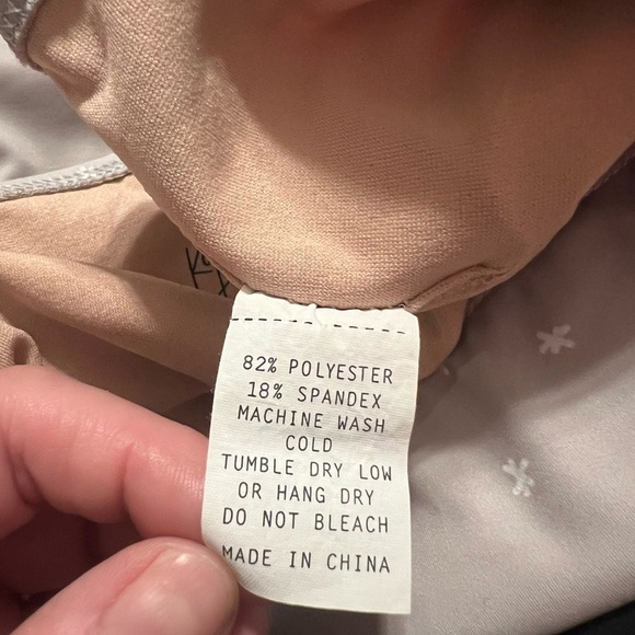 Kortni Jeane high rise gray and white star ruffle swim suit bottom - Picture 7 of 8